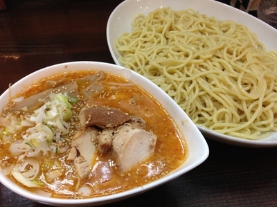 「辛味噌つけ麺(500g)」@ラッキー食堂まとや 千曲店の写真