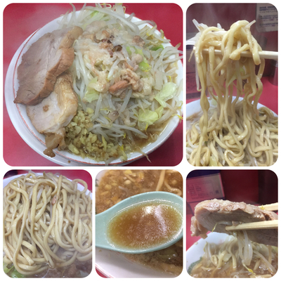 「ラーメン(麺カタ、ニンニク、アブラ、ショウガ)¥650」@ラーメン二郎 大宮店の写真