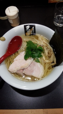 「鶏塩採麺（大盛サービス）」@超純水採麺 天国屋の写真
