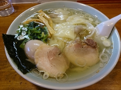 「塩ワンタン麺850円＋味玉(ラーパス)」@佐野ラーメン たかのの写真