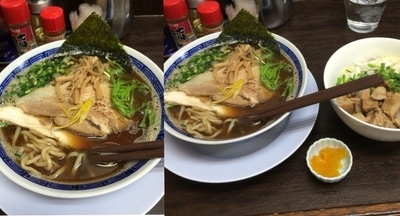 「汁 魚介醤油730円＋チャーシュー丼300円」@丸直の写真