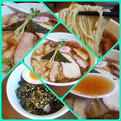 「ワンタン麺＋ランチ高菜ごはん」@白河手打ち中華 孫市の写真
