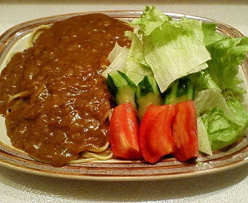 「カレースパゲティ（ビーフ選択）　６８０円」@カレーショップ デリーの写真