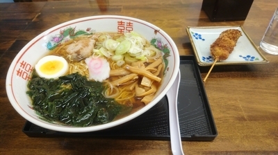 「まぐろラーメン＋まぐろ串カツ」@まぐろラーメンの写真