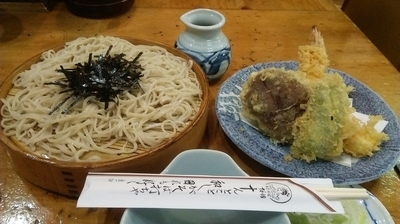 「天然えびと野菜天ざる 1500円」@手打ちそば 十和田の写真