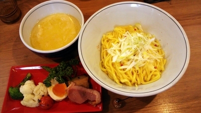 「月替わり 白湯チーズフォンデュつけSOBA 半ライス付き」@麺家 Shumen Doushiの写真