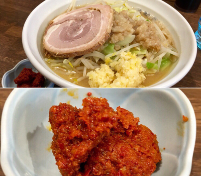「爆麺 中300g ¥750 + 辛玉 ¥100」@爆麺亭 所沢店の写真