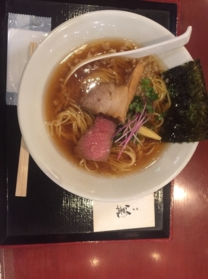 「鶏・煮干ＳＯＢＡ　850円」@銀座 篝 ラゾーナ川崎プラザ店の写真
