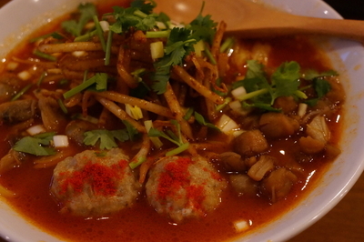 「チゲポタ（限定）＋大盛り＋豆ライス」@鶏ポタラーメン THANK お茶の水の写真