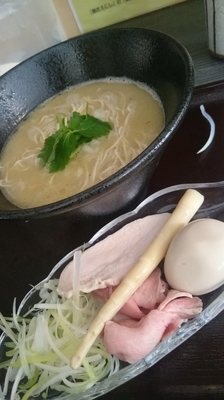「奥久慈しゃもとさんま節の鶏白湯「味わいセット」９５０円」@麺匠えにしの写真