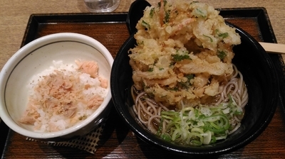 「朝ごはん＋かき揚げ　（330円＋100円）」@しぶそば 青葉台店の写真