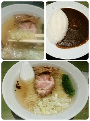 「支那そば＋半カレー」@インディアン 池上店の写真