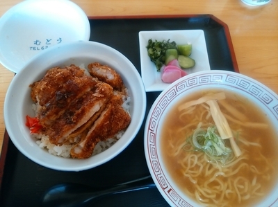 「カツ丼ラーメンセット980円」@武藤食堂の写真