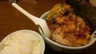 「阿闍梨一番だしらーめん 950円 + ライス 120円」@麺や 阿闍梨 市川店の写真