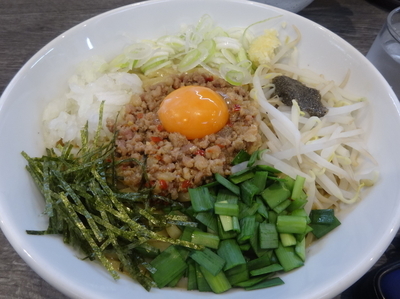 「汁無し煮干し台湾　800円（中盛）」@つけ麺丸和 名駅西店の写真
