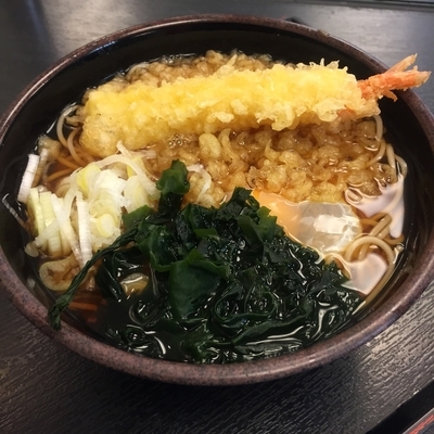 「たぬき（￥350）＋玉子（￥60）＋海老天（クーポン）」@ゆで太郎 平和島店の写真