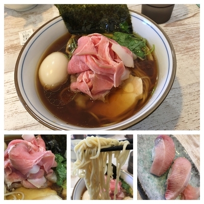 「特製四つ葉そば  950円＋本日のにぎり 300円」@中華そば 四つ葉の写真