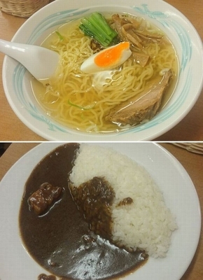 「支那そばと半カレー」@武田流 古式カレーライス 支那そば インディアン 本店の写真