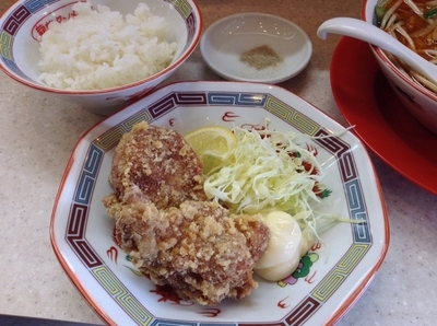 「赤唐揚げセット ¥990」@龍龍タンメンの写真