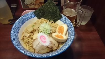 「油味玉子そば+生ビール」@ぶぶか 吉祥寺北口店の写真