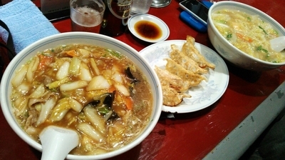 「五目そば+餃子＋ビール」@喜久の写真