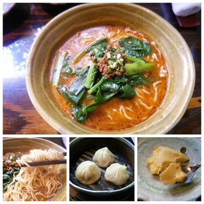 「担々麺（小籠包、デザート付）1080円」@龍坊の写真