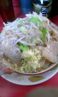 「豚増しラーメン(ニンニク、アブラ)750円」@ラーメン二郎 大宮店の写真