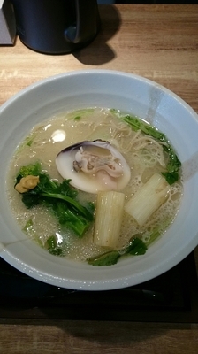 「蛤ラーメン 西京味噌仕立て  １０００円」@麺や Co粋の写真