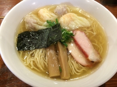 「白だし（ハーフ）特製ワンタン麺」@八雲の写真