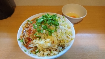 「【限定】味噌(ニンニク・辛味)＋汁無し蕎麦」@豚星。の写真