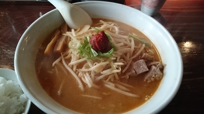 「みそ姫（820円）＋大盛り（100円）＋ライス（0円）」@らーめん一会の写真