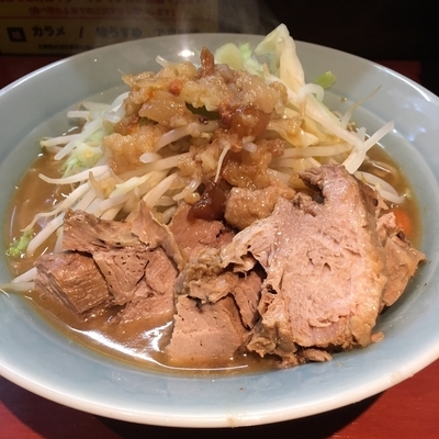 「ミニラーメン（野菜少なめ・麺固￥750）」@立川マシマシ 神田駅前店の写真