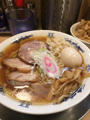 「煮干しそば＋味玉＋メンマ飯」@煮干そば 流。の写真