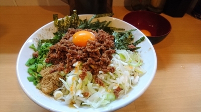 「我流豚星。台湾混蕎麦(ホアジャオ)＋生卵(クーポン)」@豚星。の写真