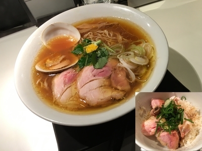 「長州黒かしわと桑名大蛤の醤油 1300円 +α」@SOBAHOUSE金色不如帰の写真
