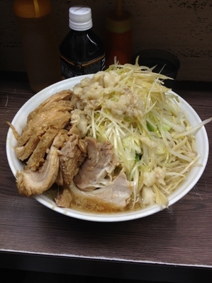 「大豚ダブル＋ネギ＋ニンニク＋アブラ」@ラーメン二郎 横浜関内店の写真