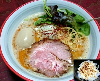 「【限定】濃厚オマール海老鶏そば 850円＋他」@麺屋 むじゃきの写真