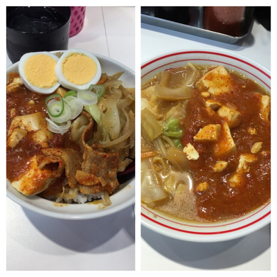 「半蒙古タンメン+半蒙古丼880円」@蒙古タンメン中本 草加店の写真