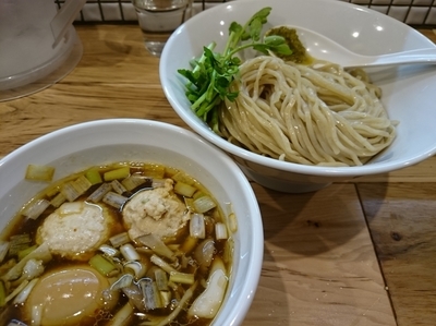「【限定】 鶏団子と木の子の柚子胡椒つけ麺800円＋味玉(クー」@らーめん カッパハウスの写真