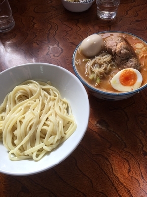 「味噌野菜つけ麺チャーシュー1230円 味玉100円」@ラーメン ひかりの写真