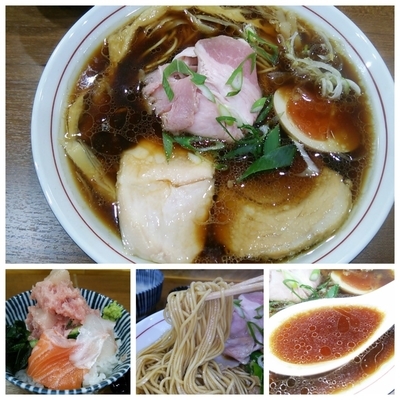 「中華そば750円+海鮮丼400円」@寿製麺よしかわ 川越店の写真