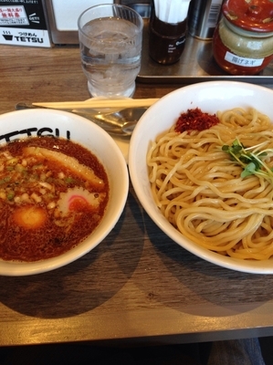 「辛味玉つけめん（大）」@つけめんTETSU 町田店の写真