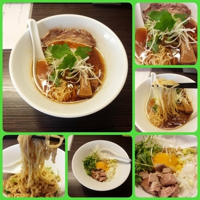 「醤油そば&鶏脂の和え麺」@らぁめん屋 カネキッチンの写真