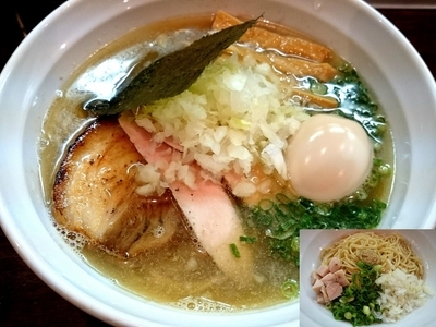 「【木曜限定】淡麗上煮干そば（塩） 780円＋和え玉 ＋他」@麺や 飛来の写真