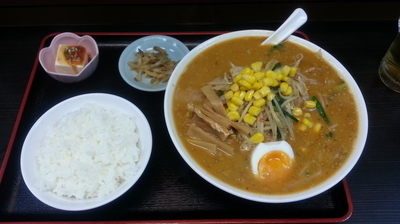 「味噌ラーメン　セット」@内モンゴル料理 あむ亭の写真