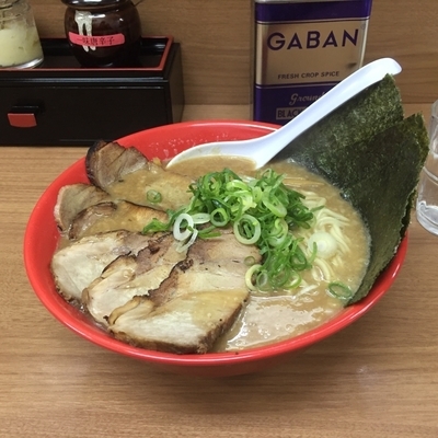 「限定ラーメン(超濃厚特Ａ豚骨)大盛+チャーシュー」@熱血らーめん in Yokohamaの写真