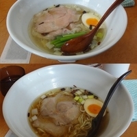帆立が香る塩ラーメン650円/昔ながらの醤油ラーメン500円