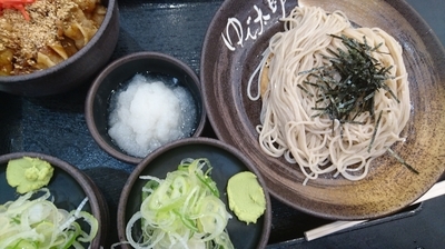 「盛り蕎麦 豚カルビ丼セット 大根おろし」@ゆで太郎 行徳駅前店の写真