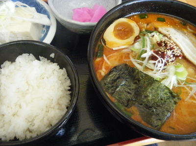 「辛しみそセット８３０円」@こだわり麺家 谷津亭の写真