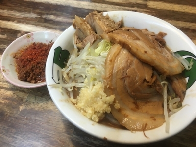 「雷そば＋半豚増し＋辛味」@雷 北松戸本店の写真